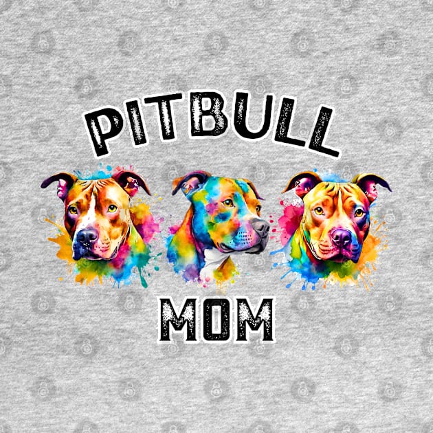 Pitbull Mom Watercolor by Doodle and Things